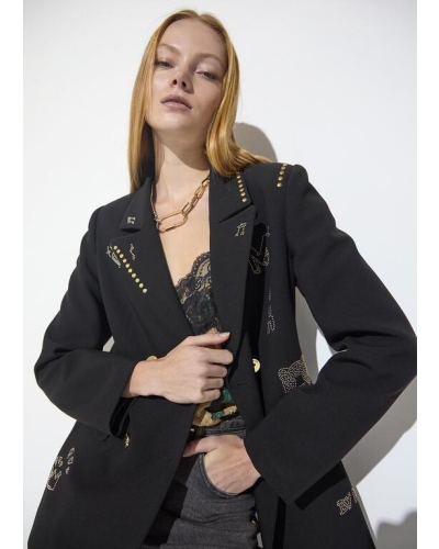 Lola Casademunt Studded rows blazer with images black