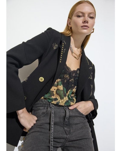 Lola Casademunt Studded rows blazer with images black