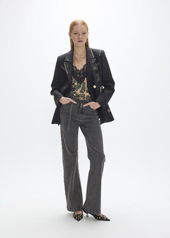 Lola Casademunt Studded rows blazer with images black