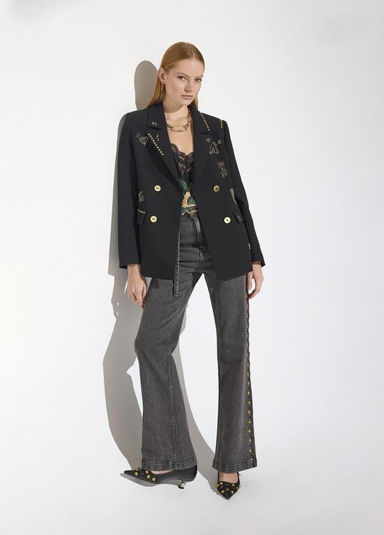 Lola Casademunt Studded rows blazer with images black