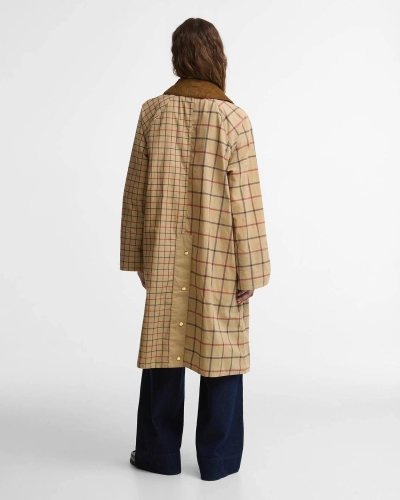 Barbour Hollington check car coat beige/tattersall
