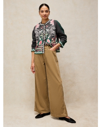 White Stuff Ayla cord wide leg trousers lgt green