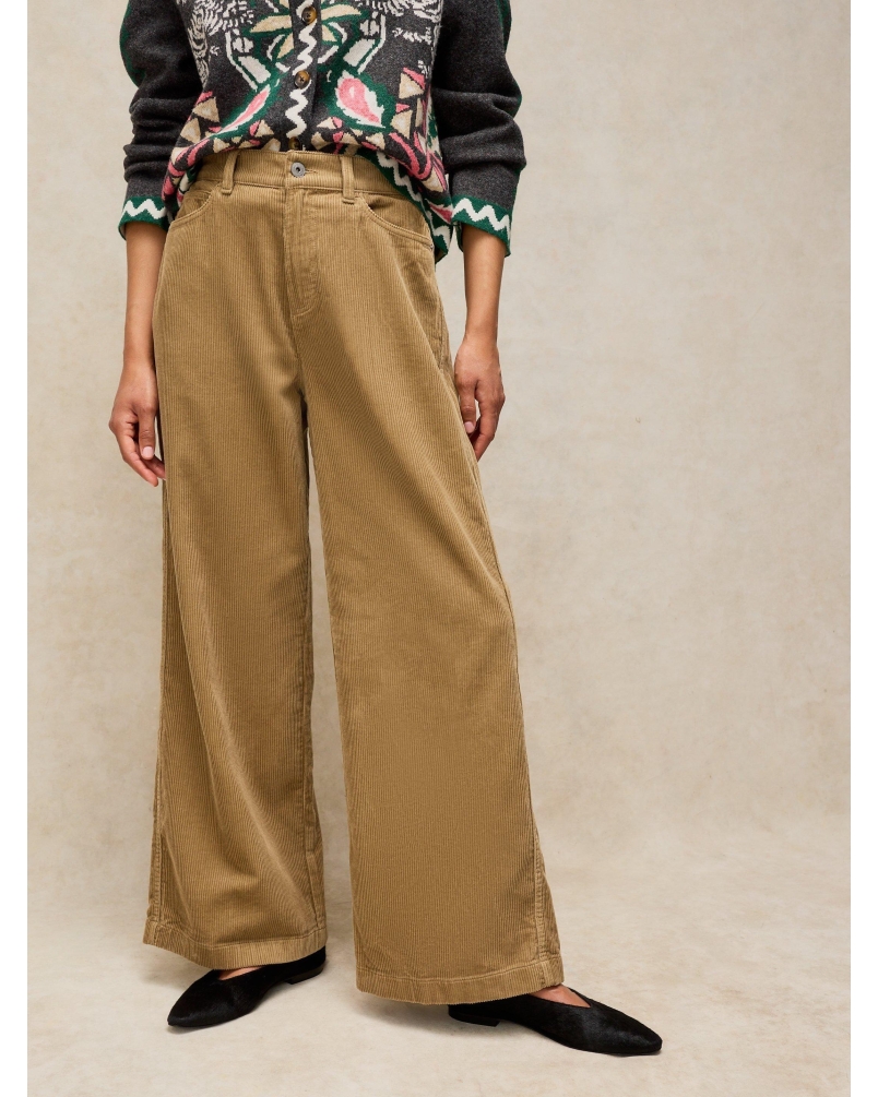 White Stuff Ayla cord wide leg trousers lgt green