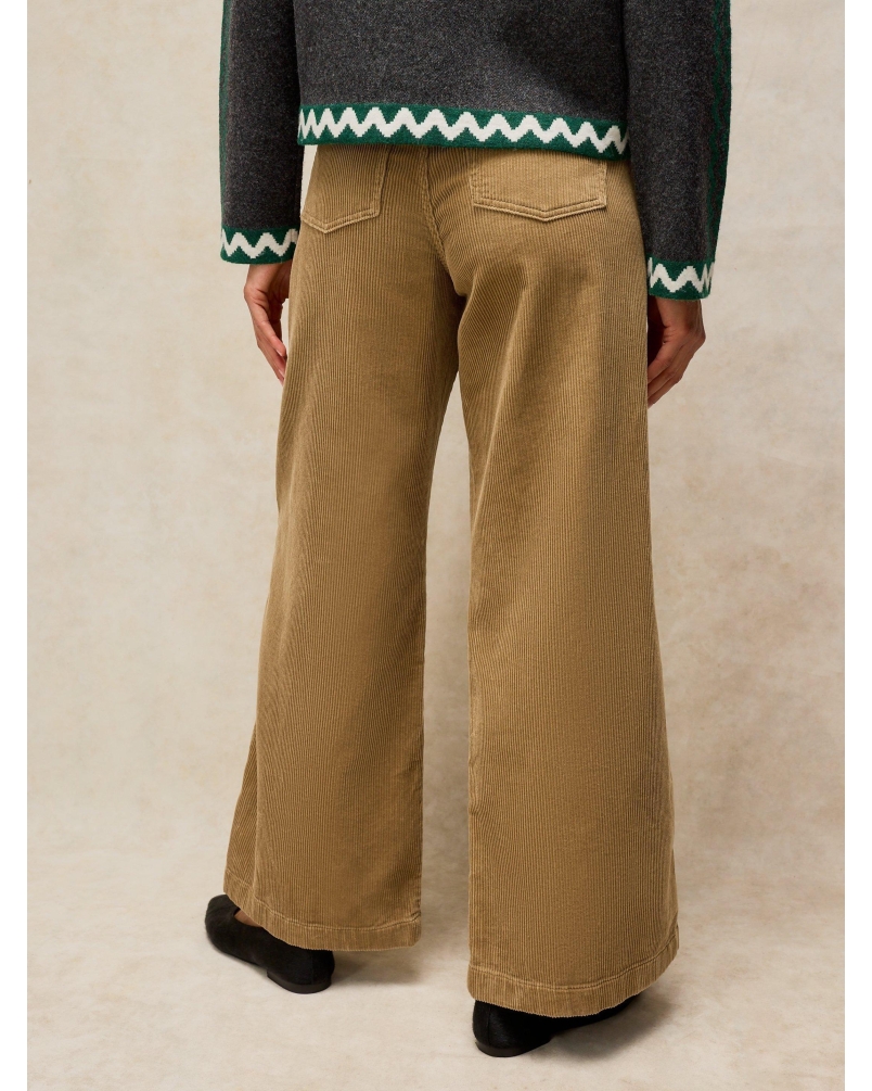 White Stuff Ayla cord wide leg trousers lgt green
