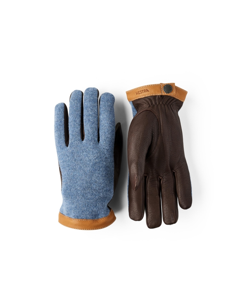 Hestra Deerskin wool tricot heren handschoenen storm/chocolate