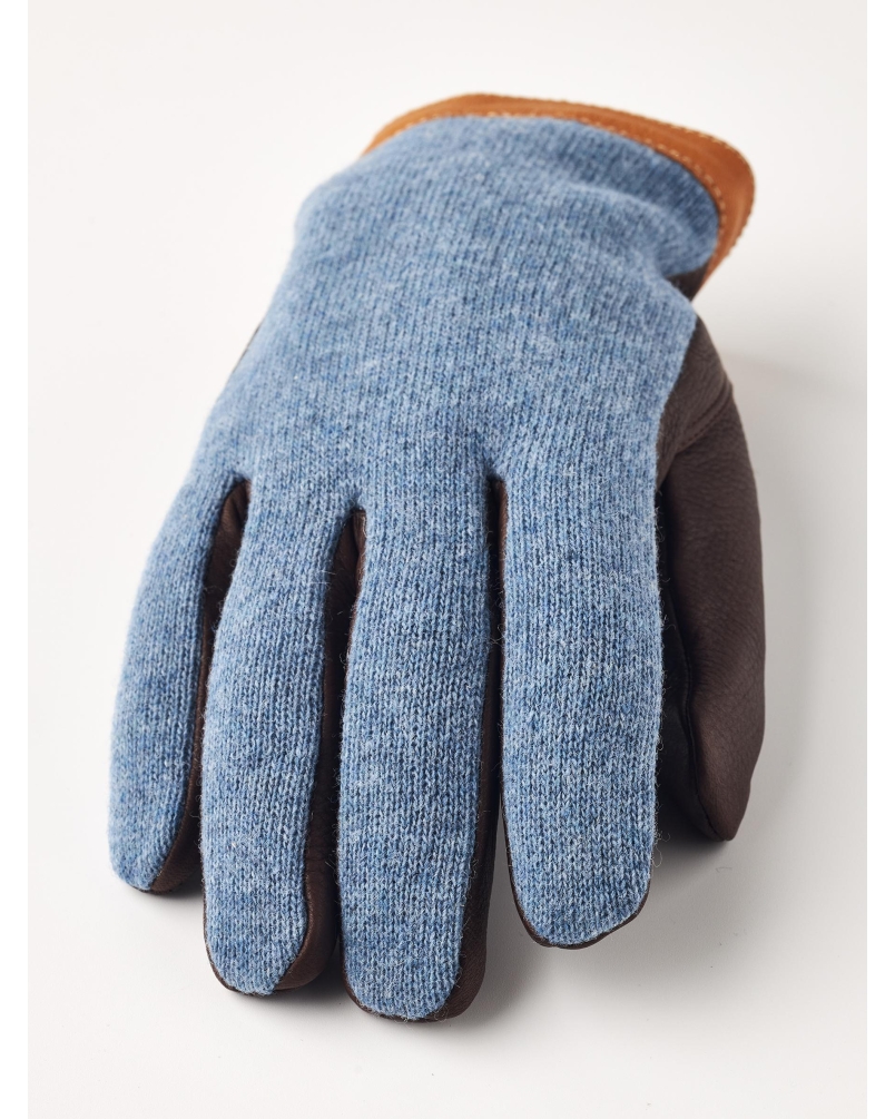 Hestra Deerskin wool tricot heren handschoenen storm/chocolate