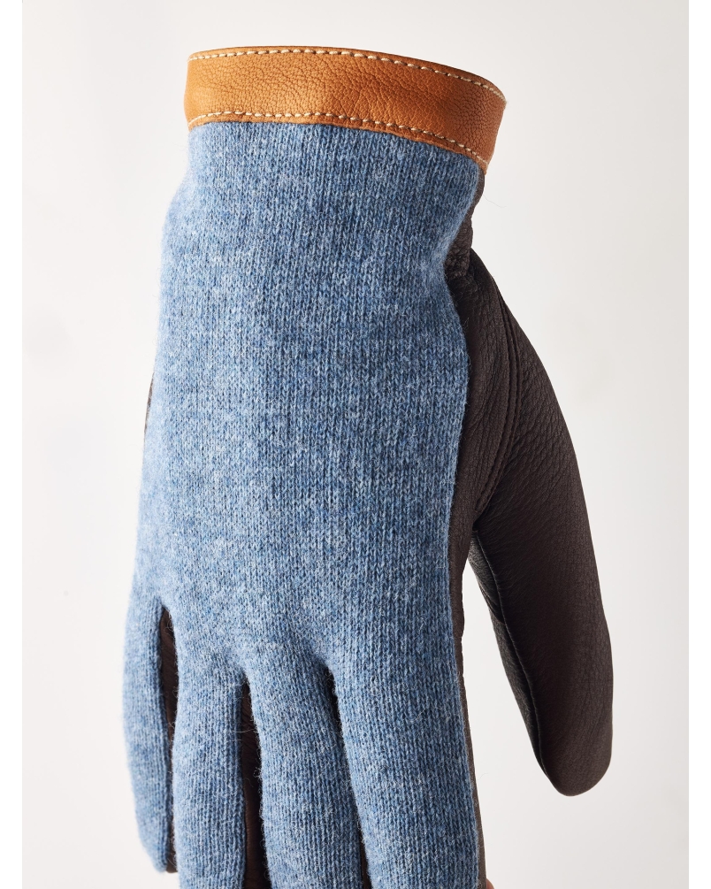 Hestra Deerskin wool tricot heren handschoenen storm/chocolate