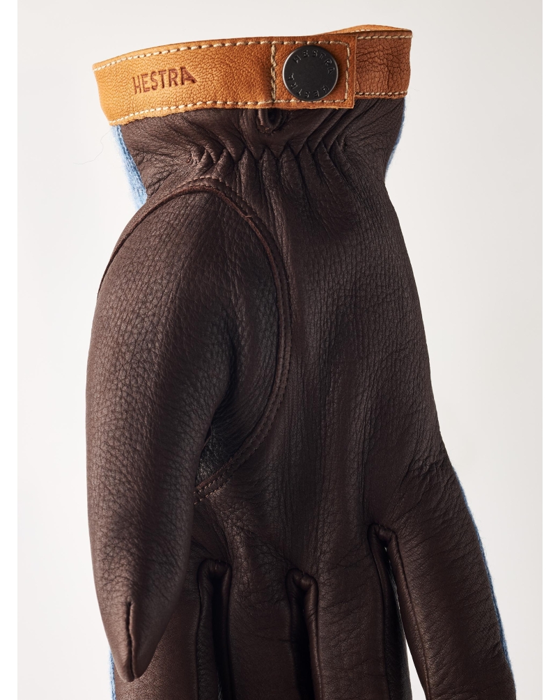 Hestra Deerskin wool tricot heren handschoenen storm/chocolate