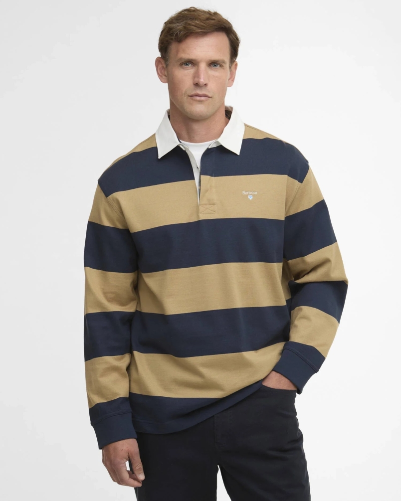 Barbour Broome rugby shirt navy/trench