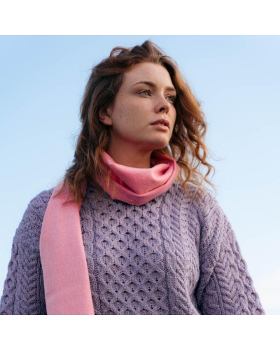 John Hanly Merino Luxury wool scarf pink mix