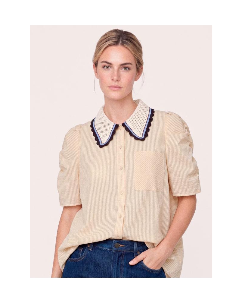 Gossia Ally blouse soft lemon stripes soft lemon stripes