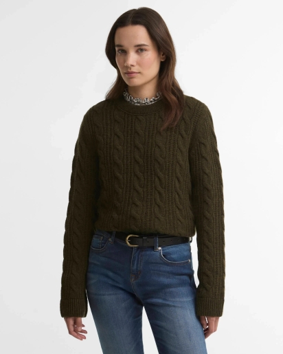 BARBOUR Barbour Joan cropped cable knit sweater