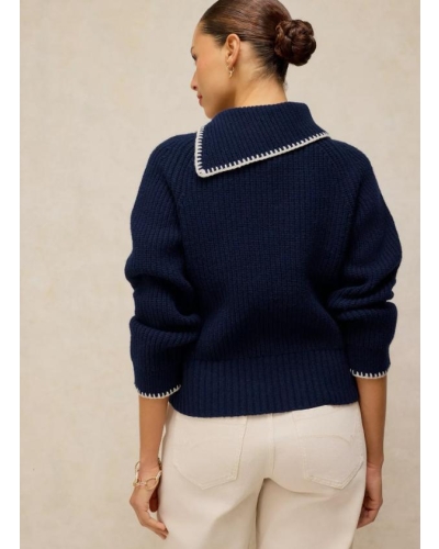 White Stuff Whip Stitch Collar Jumper dark navy