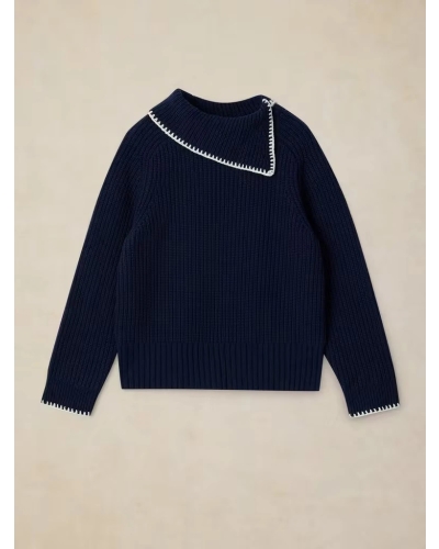 White Stuff Whip Stitch Collar Jumper dark navy