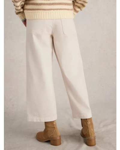 White Stuff Tia cropped wide leg jeans natural white