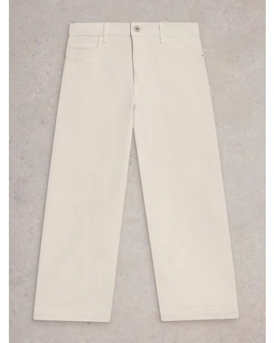White Stuff Tia cropped wide leg jeans natural white