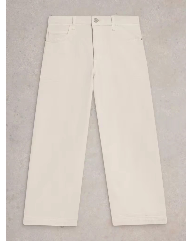White Stuff Tia cropped wide leg jeans natural white