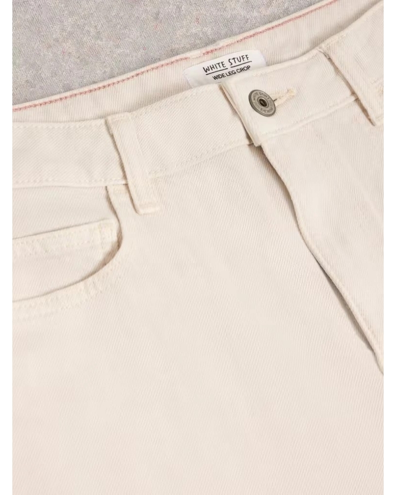 White Stuff Tia cropped wide leg jeans natural white