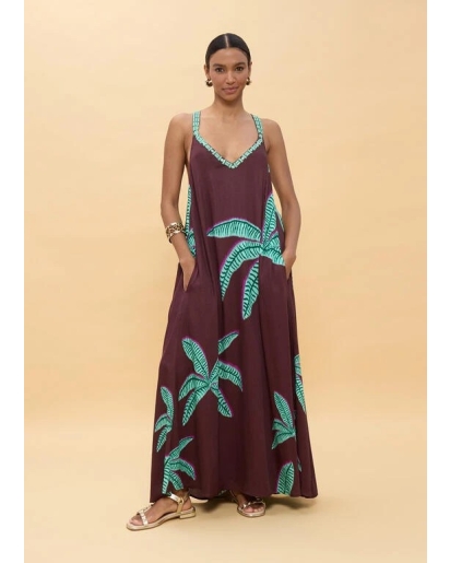 LOLA CASADEMUNT Lola Casademunt Long palm print dress