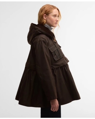 Barbour x GANNI peplum waxed jacket rustic/classic tartan