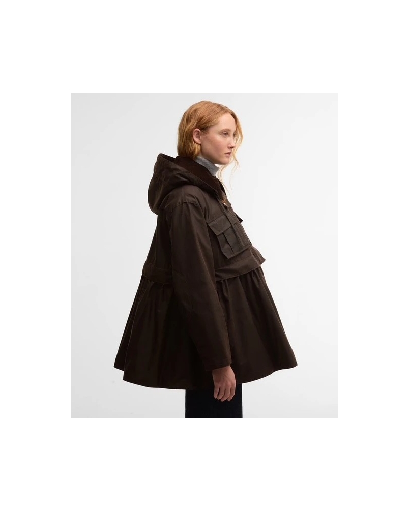 Barbour x GANNI peplum waxed jacket rustic/classic tartan