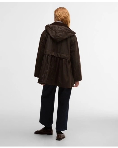Barbour x GANNI peplum waxed jacket rustic/classic tartan