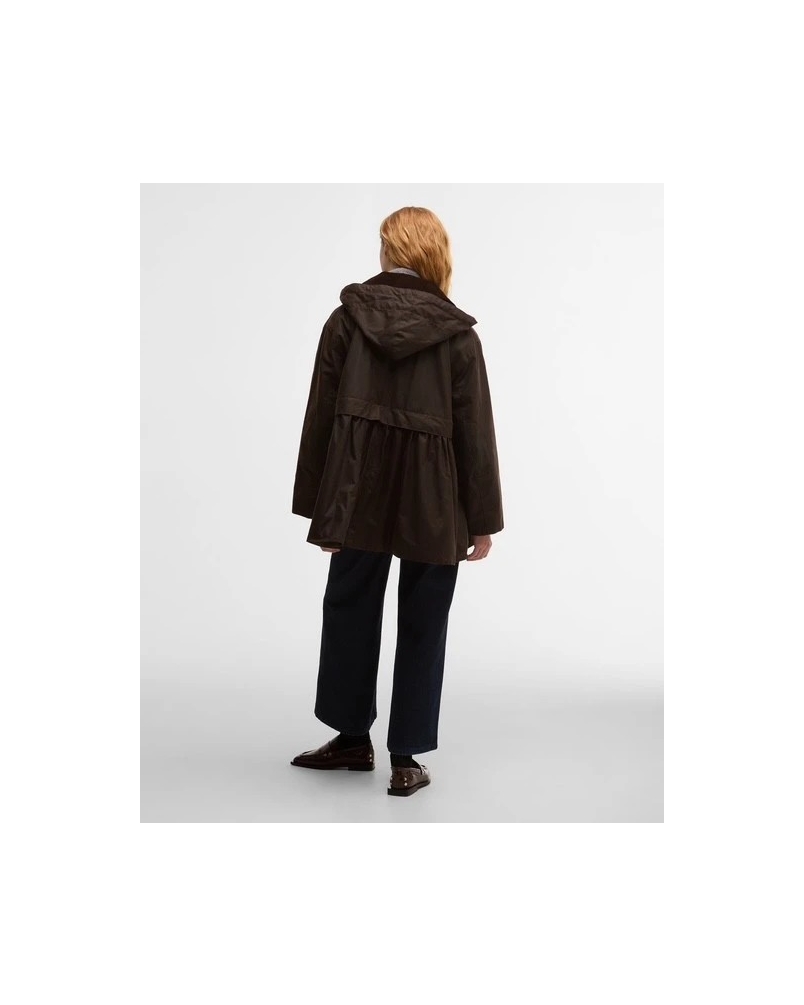 Barbour x GANNI peplum waxed jacket rustic/classic tartan