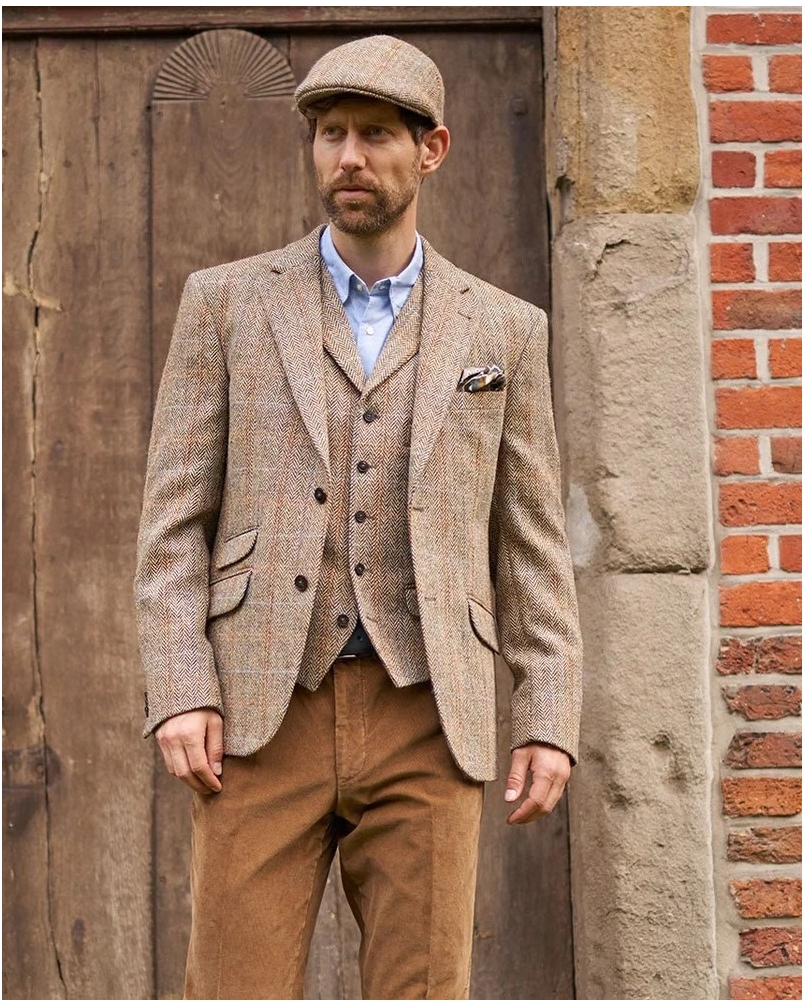Wellington of Bilmore London sand herringbone