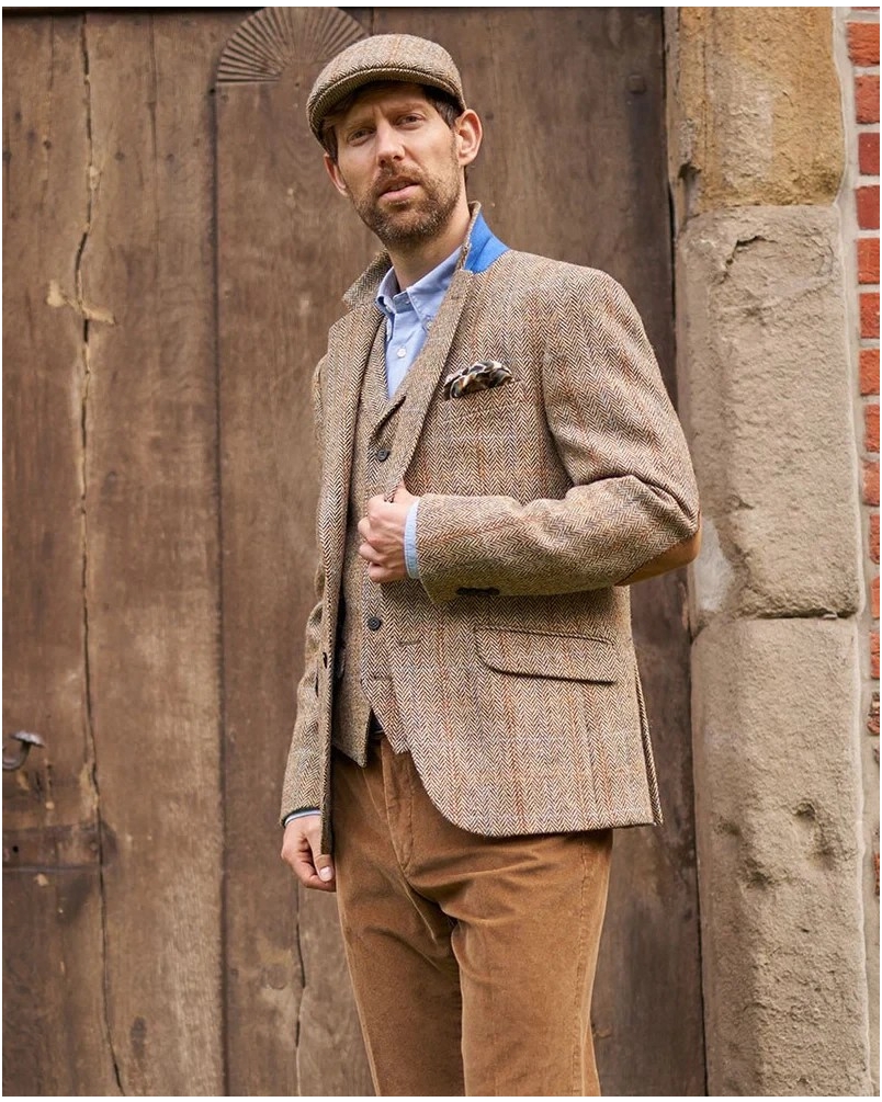Wellington of Bilmore London sand herringbone