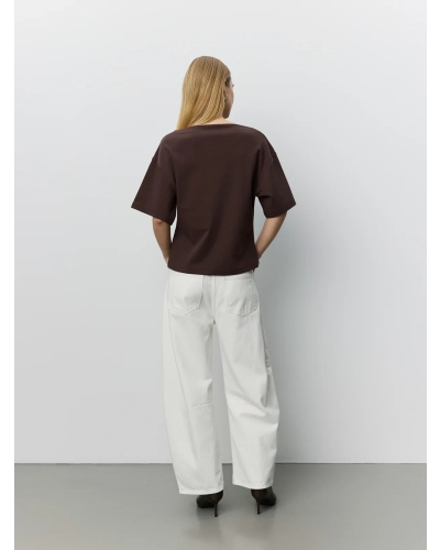 Sofie Schnoor Tea boatneck t-shirt dark brown