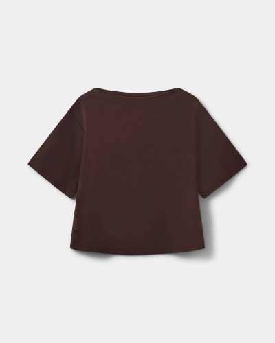 Sofie Schnoor Tea boatneck t-shirt dark brown