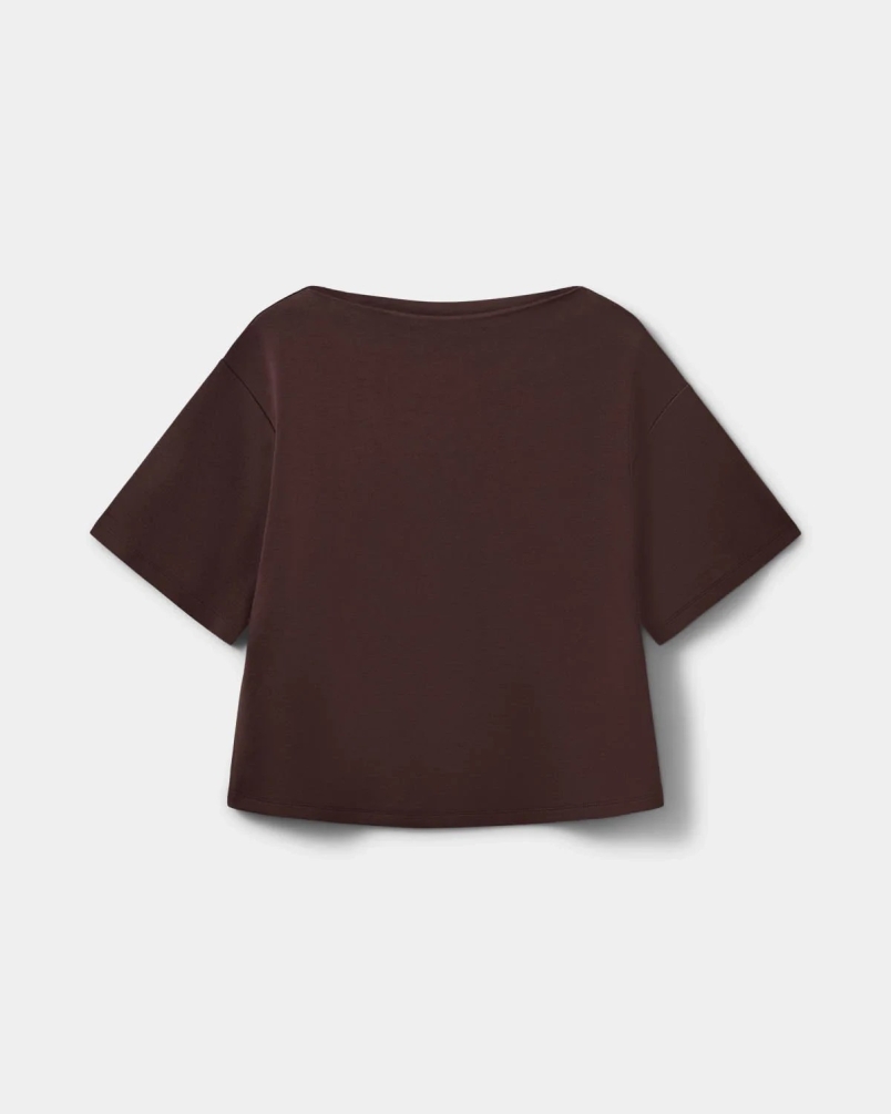 Sofie Schnoor Tea boatneck t-shirt dark brown