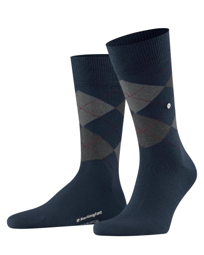 Burlington Edinburgh heren sokken marine-1