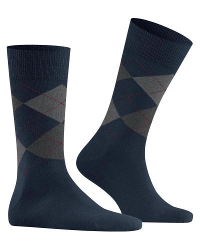 Burlington Edinburgh heren sokken marine-1