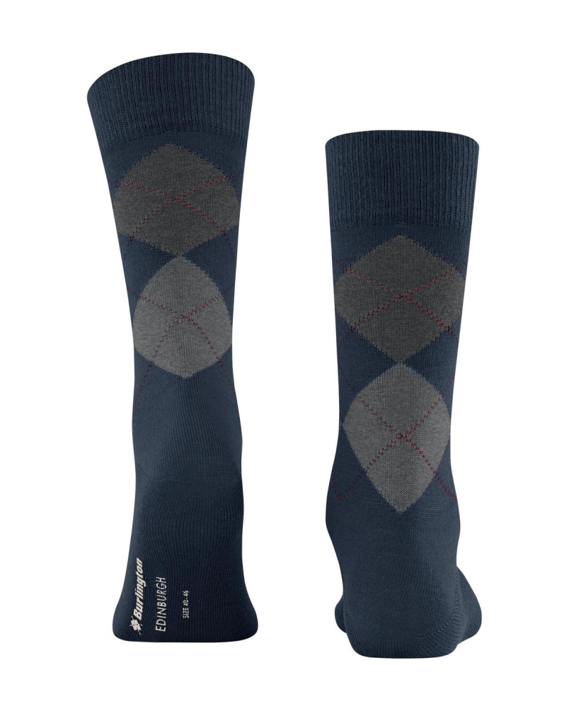 Burlington Edinburgh heren sokken marine-1