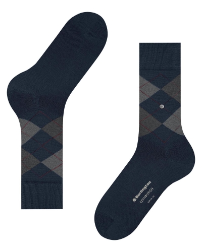 Burlington Edinburgh heren sokken marine-1