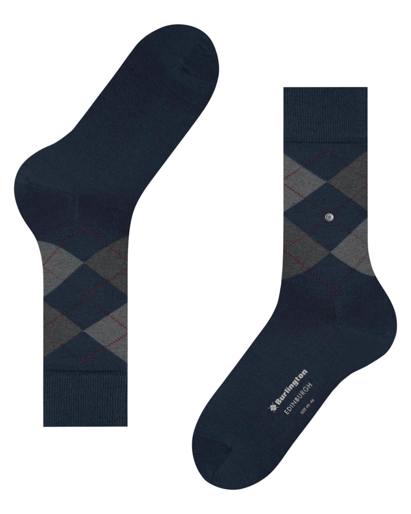 Burlington Edinburgh heren sokken marine-1
