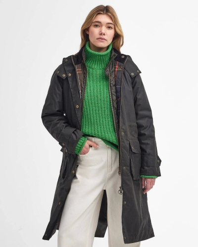 Barbour Long Cannich wax coat olive