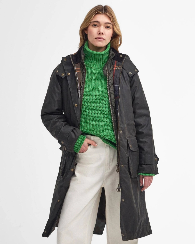 Barbour Long Cannich wax coat olive