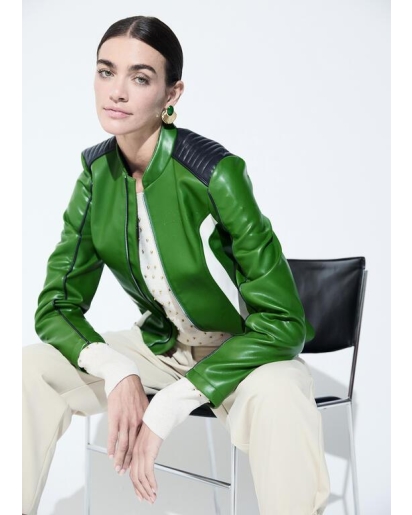 LOLA CASADEMUNT Lola Casademunt Tricolor faux leather bikerjacket