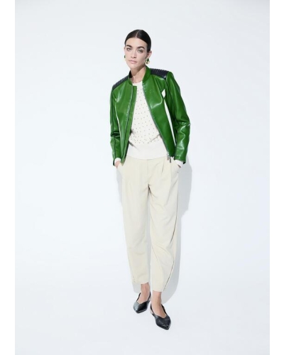 Lola Casademunt Tricolor faux leather bikerjacket verde-azul
