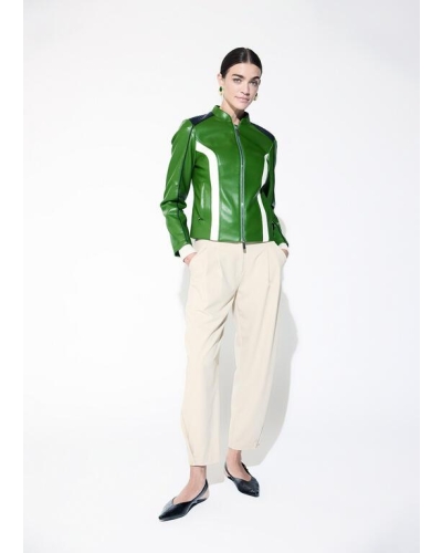 Lola Casademunt Tricolor faux leather bikerjacket verde-azul
