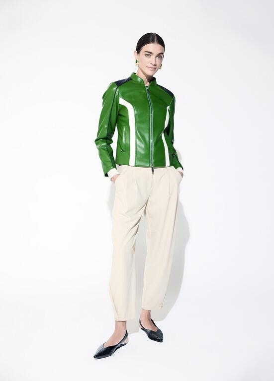 Lola Casademunt Tricolor faux leather bikerjacket verde-azul