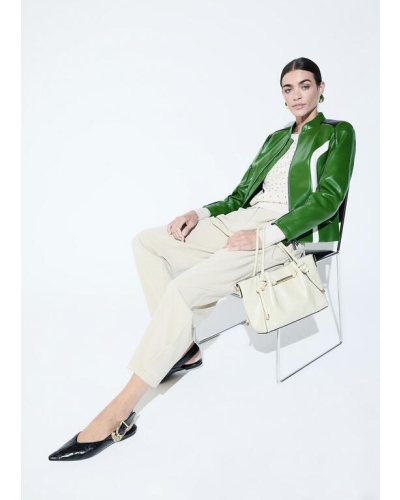 Lola Casademunt Tricolor faux leather bikerjacket verde-azul