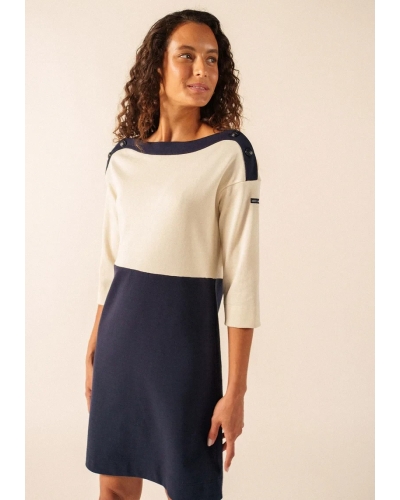 Saint James Dali x Isabelle Ballu navy/ecru.