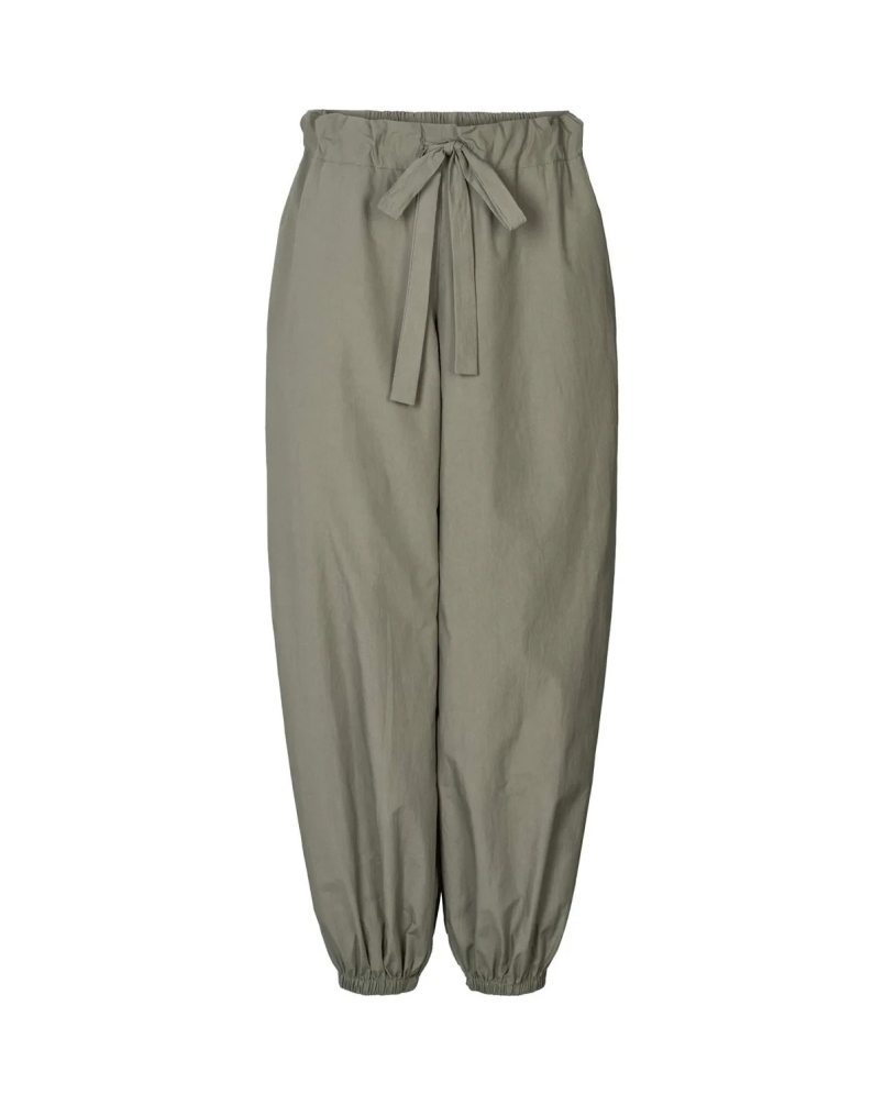 Rabens Saloner Iridi poplin gathered pants asphalt