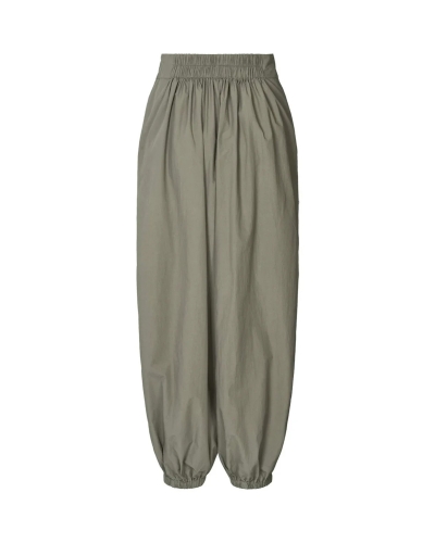 Rabens Saloner Iridi poplin gathered pants asphalt