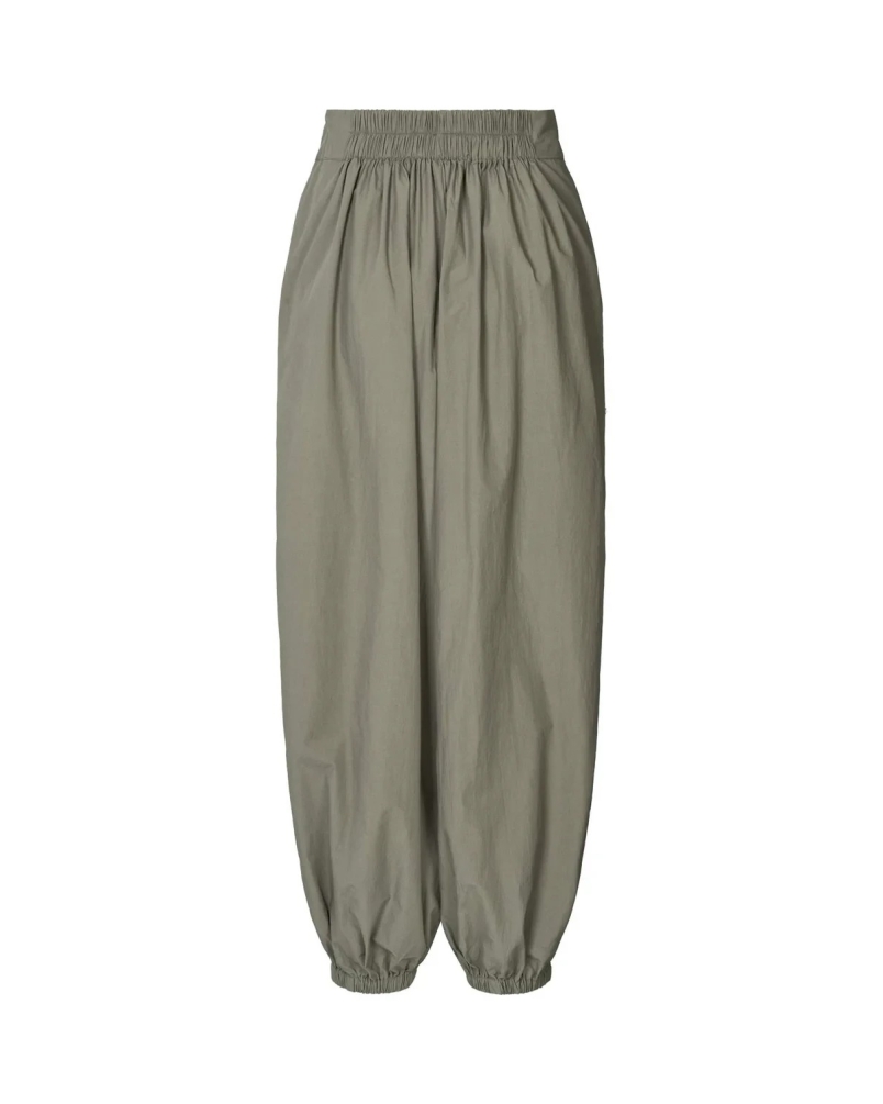 Rabens Saloner Iridi poplin gathered pants asphalt