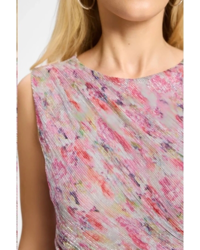 Swing Metallic pleated dress pink/multi