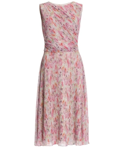 Swing Metallic pleated dress pink/multi